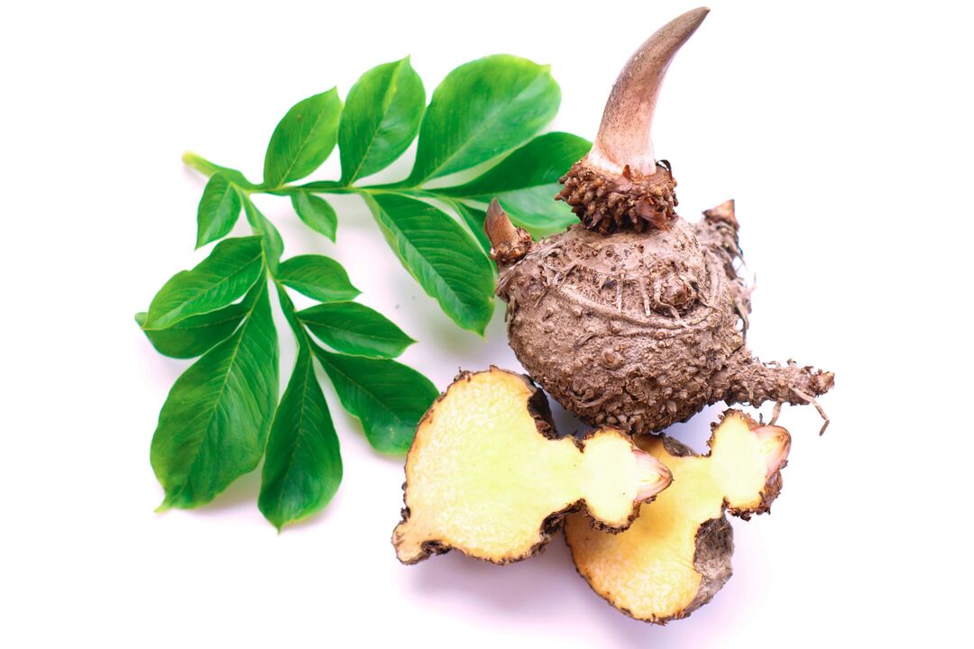 konjac բույսերի tubers - կազմը Reduslim